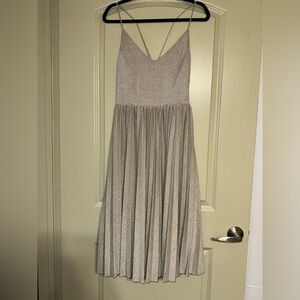 Anthropologie Silver Backless Dress